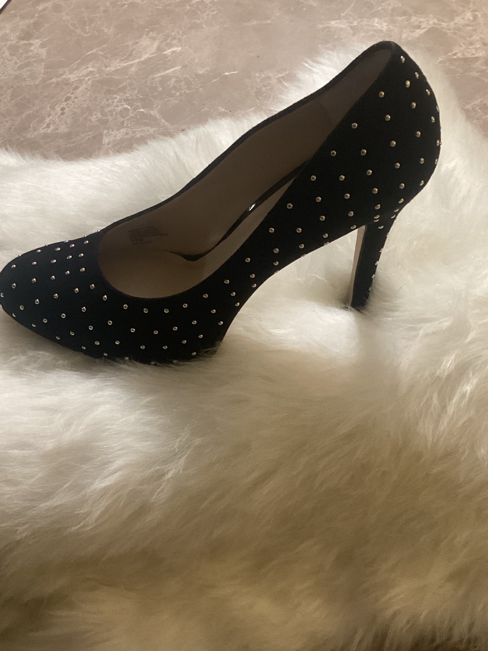 I.N.C. International Concepts Lilley6 Black Suede Studded Platform Pumps Size 11
